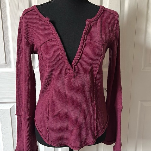 Free People Give Me A Little Bell Sleeve Rib Top - Picture 3 of 14